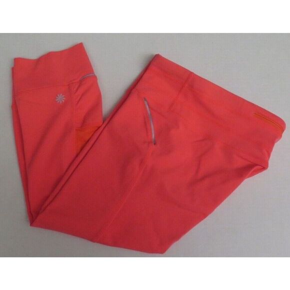 Athleta 862109 11 Women's Sz S Coral Relay Banded Cuff Capris - Picture 9 of 10